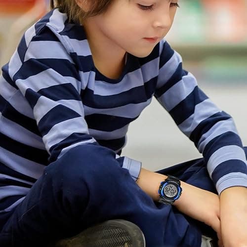 Kids Watch,Boys Watch for 3-15 Year Old Boys,Digital Sport Outdoor Multifunctional Chronograph LED 50 M Waterproof Alarm Calendar Analog Watch for Children with Silicone Band,Kids Gift thumbnail 4