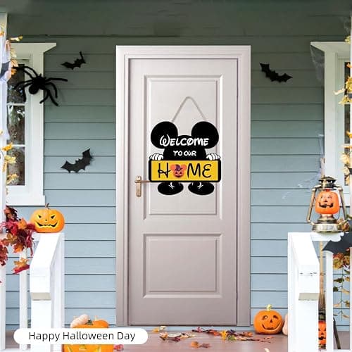 FUEMEILY Cute Mouse Seasonal Interchangeable Welcome Door Sign, Welcome to Our Home Sign with 20pcs Interchangeable Holiday Pieces for Farmhouse/Wall/Porch Decor and Housewarming Gift (Yellow) thumbnail 5