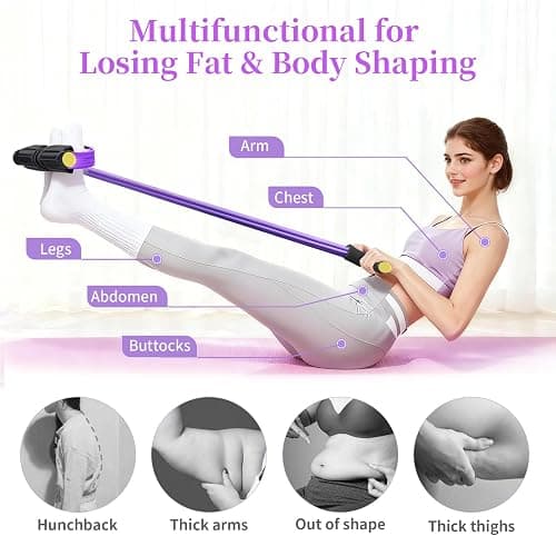 Pedal Resistance Band with Handle, Upgraded 6-Tube Exercise Bands | Natural Rubber Tension Rope, Multifunction Foot Pedal Resistance Bands for Working Out, Ab, Waist, Arm, Leg, Pilates, Yoga thumbnail 6
