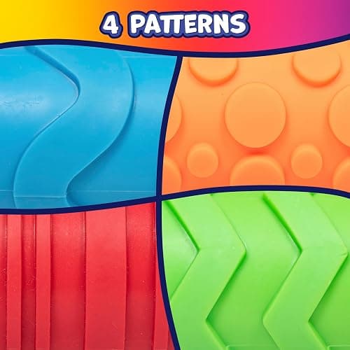 READY 2 LEARN Paint and Dough Texture Rollers, Set of 4 | Patterned Rolling Pins for Kids, Craft Accessories and Art Tools, Original Colors thumbnail 5