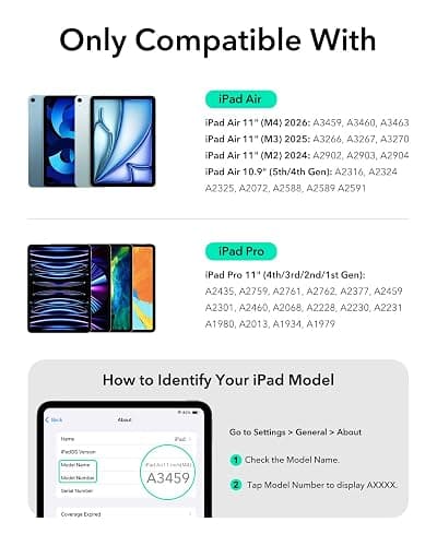 ESR for iPad Air 11/Pro 11 Inch Case with Keyboard,Quick-Set Magnetic Stand | For iPad Air 5/4th, Secure Magnetic Lock, Precision Multi-Touch Trackpad, Backlit Keys, Rebound Series, White thumbnail 2