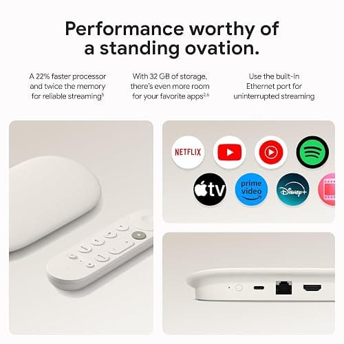 Google TV Streamer 4K - Fast Streaming Entertainment on Your TV with Voice Search Remote - Watch Movies, Shows, Live TV, and Netflix in 4K HDR - Smart Home Control - 32 GB of Storage - Porcelain thumbnail 5