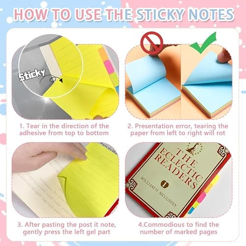 Sticky Notes Set 710 Pack, Divider Sticky Notes Tabs, Office Supplies, Planner Sticky Note Dividers Tabs, Book Notes, Back to School Supplies (710pcs) thumbnail 5