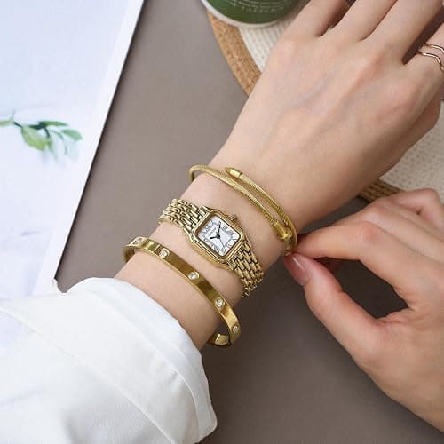 CHEETAH Women’s Gold Bangle Watch and Bracelet Set thumbnail 7
