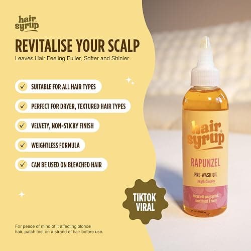 Hair Syrup | Rapunzel Pre-Wash Hair Oil | Infused with Pink Grapefruit, Sweet Almond & Cherry | Revitalise Your Scalp & Mind | Vegan | 100% Natural | 100ml thumbnail 3