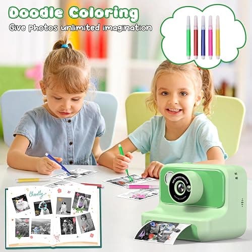 Kids Camera Instant Print, Christmas Birthday Gifts for Girls and Boys, Kids Camera 1080P HD Video Digital Toddler Camera Toy for 3 4 5 6 7 8 9 10 11 12 Years Old thumbnail 6