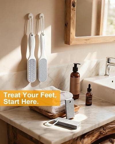 Foot Scrubber Pumice Stone for Feet: 4pcs Set Callus Remover for Women, Pedicure Tool for Smooth Cracked Heels & Dead Skin Care, Foot Grooming Home thumbnail 7