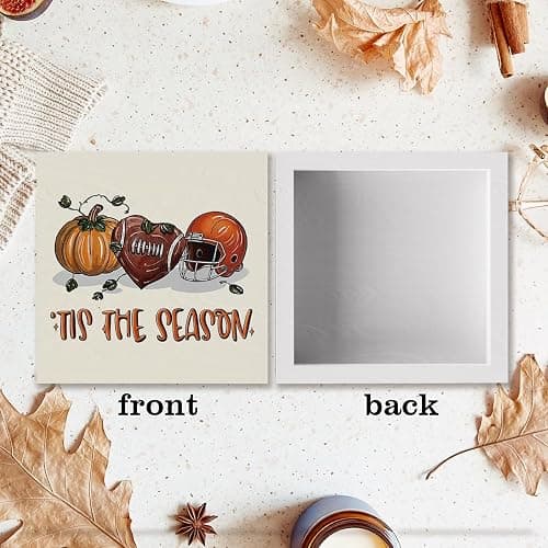 Fall Football Pumpkin Decor Fall Room Table Decor Sign Decorations for Room Bedroom Living Room Bathroom Kitchen Desk Thanksgiving Decorations thumbnail 2