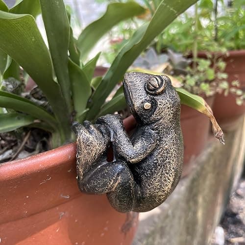 Kudriod Frog Flower Pot Hugger Figurines, Frog Statue Decor for Garden Yard Fence Balcony Home Plant Décor Gifts thumbnail 4