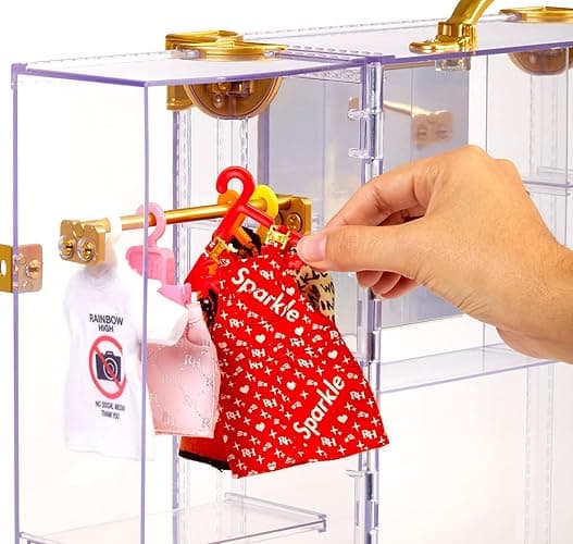 Rainbow High Deluxe Fashion Closet for 400+ Looks. Portable Clear Acrylic Playset Features 31+ Designer Doll Clothing & Accessories, Gift for Kids & Collectors, Toys for Kids Ages 6 7 8+ to 12 Years thumbnail 3