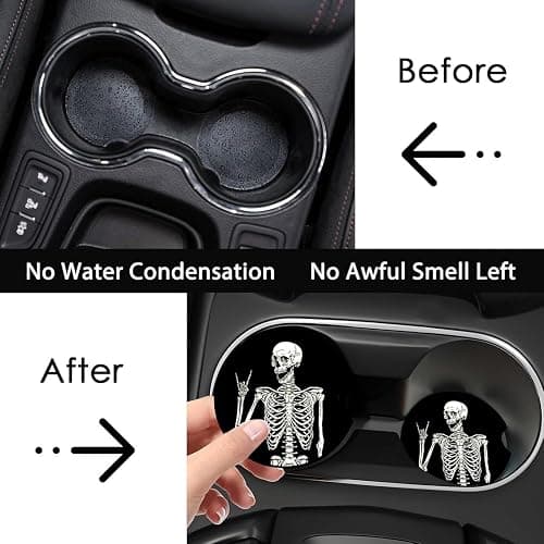 2Pcs Black Leopard Print Car Coasters,2.75" Neoprene Cup Holder Coasters | Universal Rubber Non‑Slip Mat, Drink Coaster Decor Auto Accessories Black Leopards Gifts for Women,Men thumbnail 4