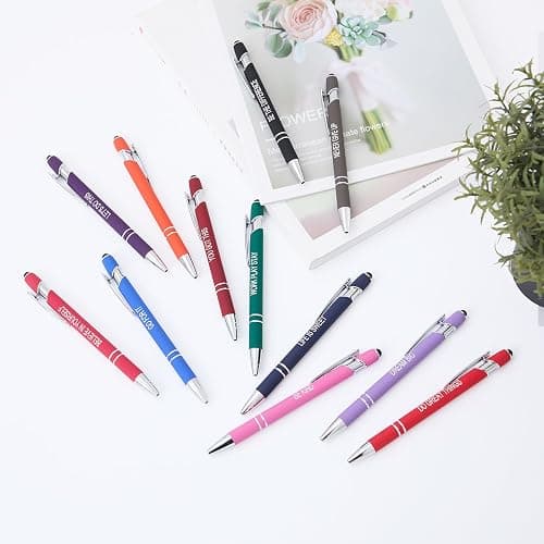 Actsun Funny Pens - 12 Pack Fine Point Smooth Writing Pens with Inspirational Tips, Black Ink, Touch Stylus Screens, Motivational Gift for Office & Desk Accessories thumbnail 6