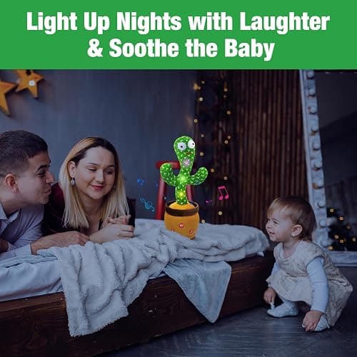 Ayeboovi Dancing Talking Cactus Baby Toys, Interactive Toy Repeating Records What You Say, Volume Adjustable Singing Cactus Toddler Toys with 120 Songs, Stocking Stuffers for Kids thumbnail 5