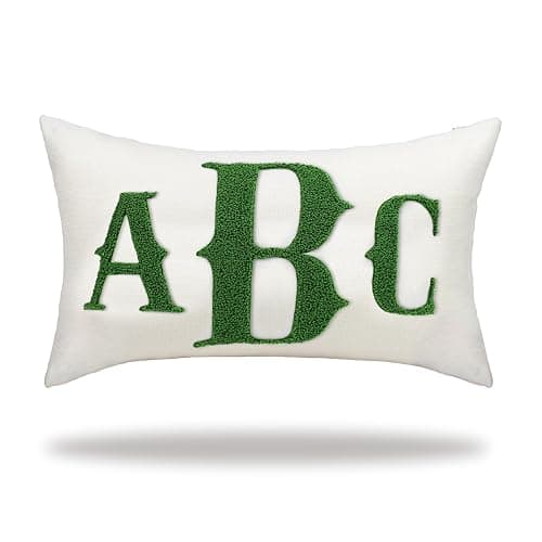 UNIGIFTIME Personalized Embroidered Name Lumbar Pillow, Custom Monogram Pillow Cover Gift for Girls Couples Women, Customized Initial Throw Pillows with Names Decoration for Couch Bed - Image 1