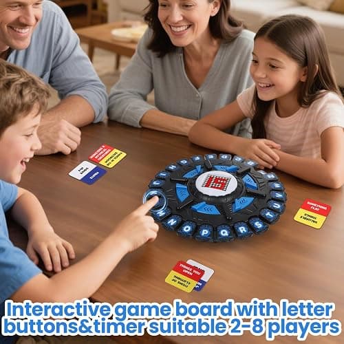VIVIYCFISH Family Word Games for Kids and Adults,Alphabet Chess Board Game with 15 Seconds Display Timer and 36 Category Card,Fun Fast-paced Game, Word Learning Toy thumbnail 2