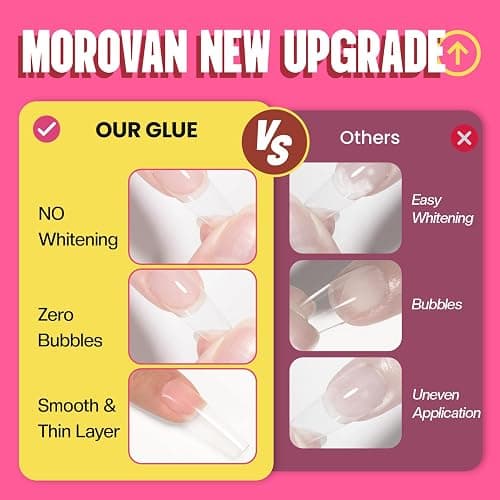 Morovan Super Strong Nail Glue: Glue for Press Ons & Acrylic & Fake Nails Tips Brush on Long-Lasting Fast-Drying No U V Light Needed for Beginners DIY Home or Salon Manicure thumbnail 5