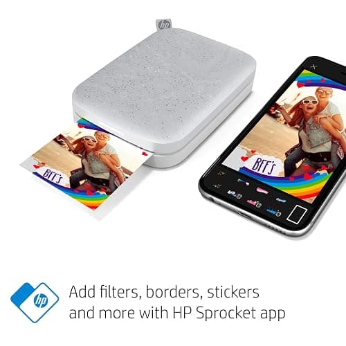HP Sprocket Portable 2x3 Instant Photo Printer (Luna Pearl) Print Pictures on Zink Sticky-Backed Paper from Your iOS & Android Device. thumbnail 7