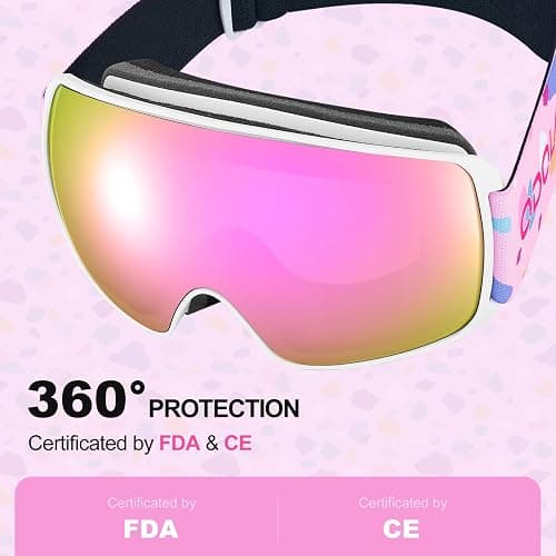 Odoland Kids Ski Goggles, Snowboard Goggles for Youth Skiing Age 8-16, Snow Goggles S2 Double Lens Anti-Fog UV400 Protection thumbnail 2