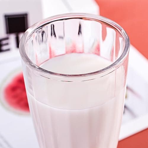 binsakao Milkshake Glasses Cups Soda Fountain with Spoons, Milk Shake, Ice Cream Soda Glass Set of 2 (11.5 oz, Clear) thumbnail 6
