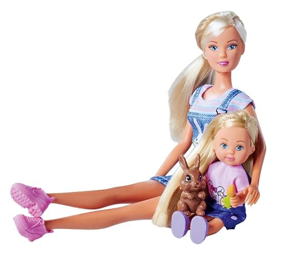 Simba Steffi Love Rabbit Family, Spielpuppe und Spielpuppe mit Hasenstall und Zwei Hasen, 12cm, 29cm, ab 3 Jahren thumbnail 2