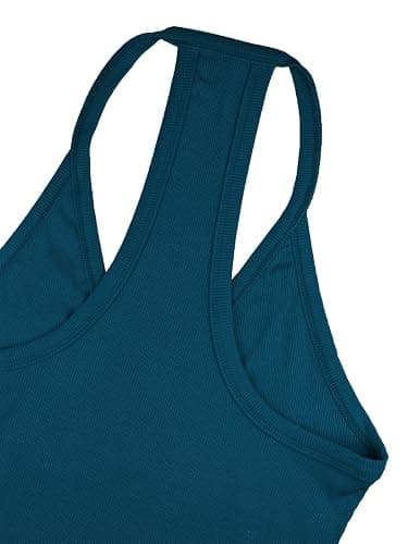 Teal workout top for women thumbnail 4