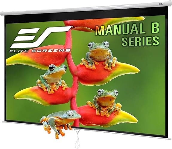 Elite Screens Manual B, 100-INCH Manual Pull Down Projector Screen Diagonal 16:9 Diag 4K 8K 3D Ultra HDR HD Ready Home Theater Movie Office Presentation, M100H - 100 INCH thumbnail 2