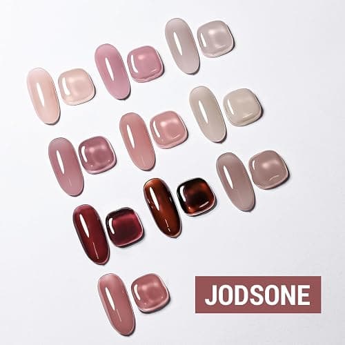 JODSONE 12PCS Gel Nail Polish Set 10 Translucent Jelly Colors Natural, Elegant & Long Lasting For Home & Salon Use thumbnail 2