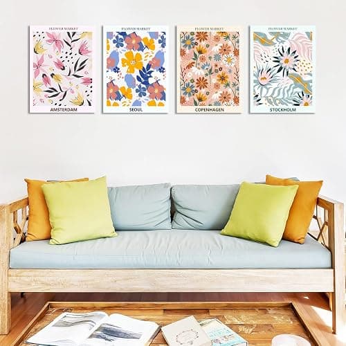 Lanzeyo Diamond Painting Kits for Adults Flower Diamond Art Kits for Beginners Diamond dot Kits Floral Wall Art DIY Adults Crafts 4PCS Gem Art (Flower) thumbnail 3