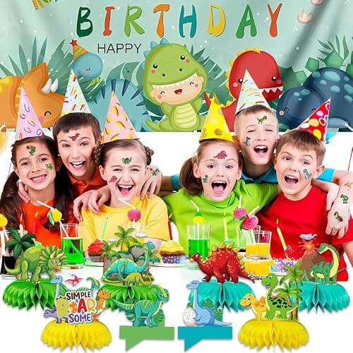 Temporary Tattoo Kids for Birthday, 104pcs Dinosaur Tattoos Stickers for Boys Girls Individually Wrapped, Realistic Temporary Tattoos Paper Adult Women for Party Favors thumbnail 5
