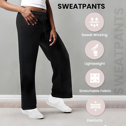 Common Stitch 3 Pack Sweatpants Women, Wide Leg Womens Sweatpants, Workout - Yoga Pants (Available in Plus) thumbnail 6