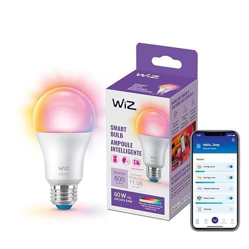 WiZ LED Smart Light Bulbs, Sunset to Sunrise Automation + Motion Detection + Control with Voice or App, Full Color A19 60W 800LM E26 Indoor, Matter Compatible - 1 Pack - Image 1