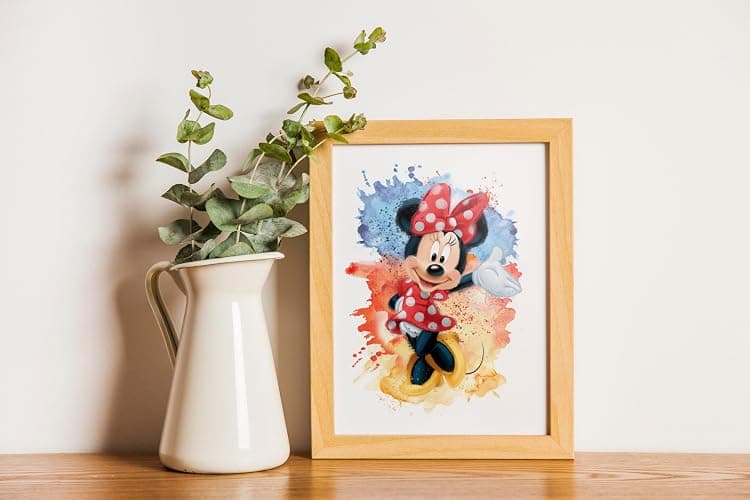 Gwency Design Mickey Mouse Watercolor Poster Set of 6 – Vintage Cartoon Wall Art for Kids Room, Nursery, Playroom, or Living Room – Unframed 8x10 Prints thumbnail 2