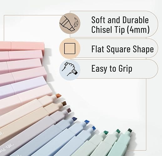 Mr. Pen- Aesthetic Highlighters, 16 pcs, Chisel Tip, Morandi Colors, No Bleed Bible Highlighter Pastel, Assorted Colors, Cute thumbnail 4