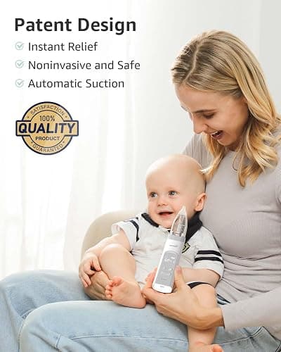GROWNSY Nasal Aspirator for Baby, Electric Baby Nose Sucker with Larger Suction Chamber and More Powerful Suction, Automatic Nose Cleaner with Music and Light Soothing Function thumbnail 5