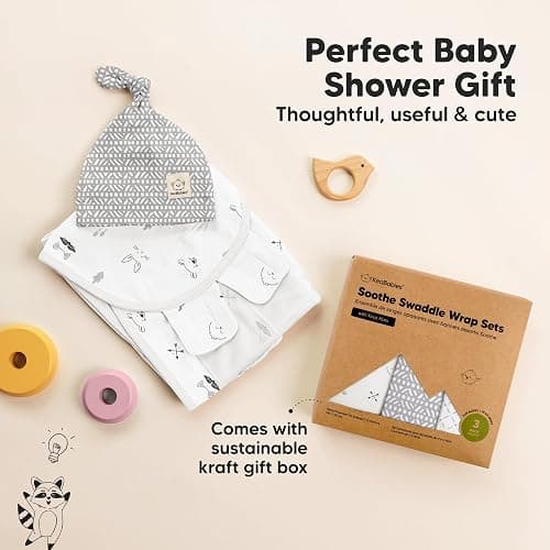KeaBabies 3-Pack Organic Swaddles for Newborns Girls, Boys with Hats - Soft Cotton Baby Sleep Sacks 0-3 Months, Breathable Baby Hats and Swaddles 0-3 Months, Newborn Essentials Must Haves (Nordic) thumbnail 9
