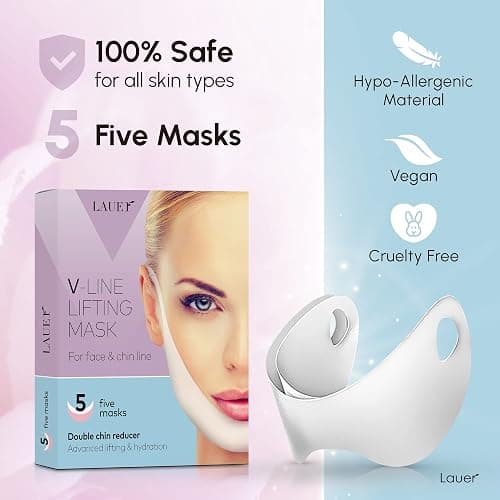 V Shaped Contouring Face Mask Line Shaping Lifting Belt Neck Reduction Jawline Shaper Lift Up Tape Enhancer Patch Firming Tightening Skin Chin Collagen Hyaluronic Acid Stocking Stuffers Women 5 pcs thumbnail 6