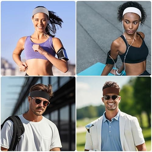 Fishinsea 8 Pack Sport Headbands for Women, Elastic Soft Fabric Non-Slip Hair Bands Hair Warp for Daily Workout Yoga Running Sports, Combo 11 thumbnail 5