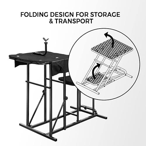 IRONMAX Foldable Shooting Bench, Height Adjustable Shooting Table with Padded Seat, Gun Rest & Gear Pockets, Portable Shooting Bench for Rifles, Outdoor Range and Hunting thumbnail 7