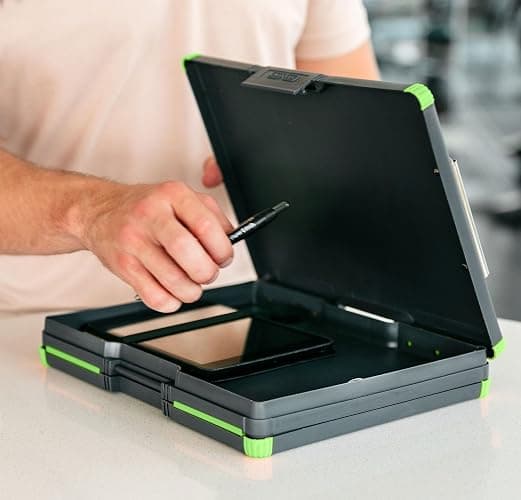 Dexas Duo Clipcase, Double Sided Clipboard Design, Portable Clipboards 13”x10” Gray/Green, Combine Style and Functionality Office Supplies for Nursing, School, Work, Trades, Home Office thumbnail 2
