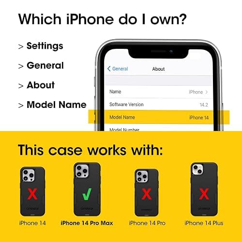 OtterBox iPhone 14 Pro Max (ONLY) Commuter Series Case - Black, Slim & Tough, Pocket-Friendly, with Port Protection thumbnail 3