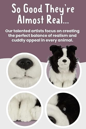 Living Nature Border Collie, Realistic Soft Cuddly Dog Toy, Naturli Eco-Friendly Plush, 20cm thumbnail 4