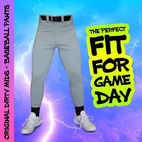 Dirty Mids Original Baseball Pants, Pro Fit, Reinforced Knees, Anti-Slip Waistband, Game-Ready, XS-XL thumbnail 6
