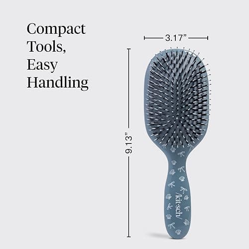 Kitsch Smooth & Polish Brushes – Dual Bristle Brush, Frizz Control Detangler Hair Brush, Nylon Hairbrush for Women Cushioned Pad for Scalp Massage, Hair Tool for All Hair Types - Coastal Blue Print thumbnail 4