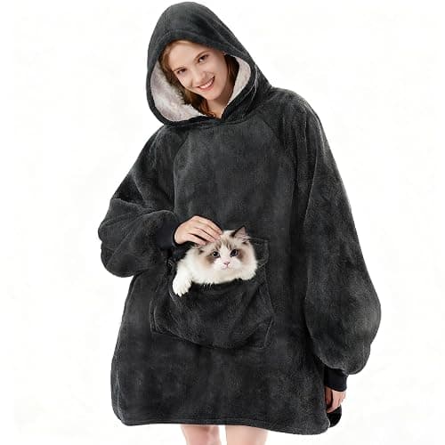 Krifey Wearable Blanket Hoodie, Oversized Sherpa Fleece Sweatshirt with Giant Pocket, Birthday Gifts for Women, Warm Christmas Gift for Mom, Wife, or Girlfriend - Image 1