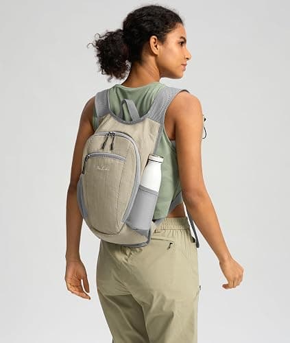 Uselike 10L Small Hiking Backpack Travel Daypack Lightweight Packable Back Pack for Women Men(Beige) thumbnail 4