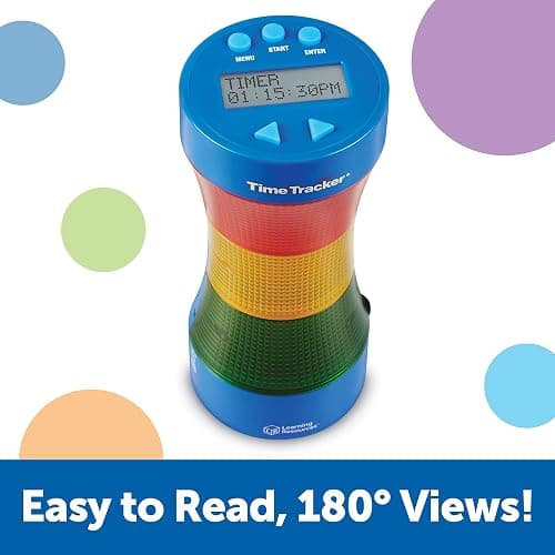 Learning Resources Time Tracker Visual Timer & Clock - 1 Piece, Classroom Tracker, Alarm Clock, Light Up Timer for Classroom, Visual Tracker - - thumbnail 2