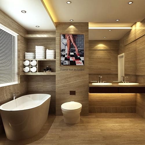 WBSTGUE Funky Bathroom Canvas Wall Art Go Piss Girl Poster Funny Vintage Toilet Print Trendy Disco Art Wall Decor for Girl College Apartment 12x16inch Unframed thumbnail 7