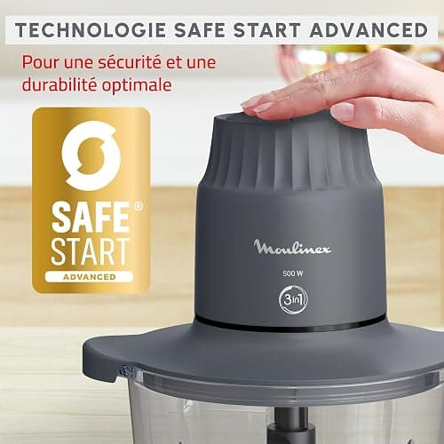 Moulinex Choppeo, Hachoir avec bol en verre, Capacité utile de 1L, Verre borosilicate, 2vitesses, Java Pepper DJ602110 thumbnail 8
