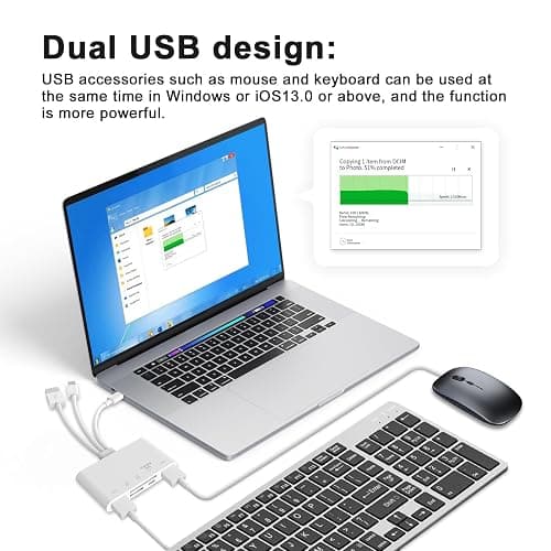 5-in-1 Memory Card Reader, USB OTG Adapter & SD Card Reader for i-Phone/i-Pad, USB C and USB A Devices with Micro SD & SD Card Slots, Supports SD/Micro SD/SDHC/SDXC/MMC thumbnail 6