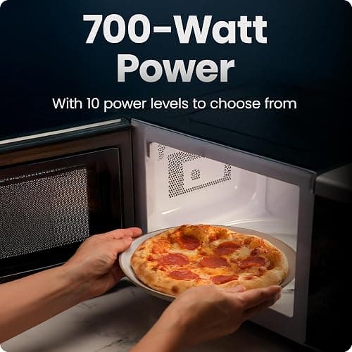 Chefman Countertop Microwave Oven 0.7 Cu. Ft., 700 Watts with 10 Power Levels, 6 Cooking Presets with One-Touch Express Cook, Eco Mode, Child Safety Lock, & Mute Button - Black thumbnail 4